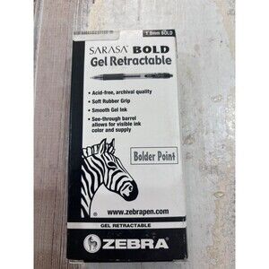 Zebra Sarasa Retractable Gel Pen Blue Ink Bold Dozen 1.0mm
